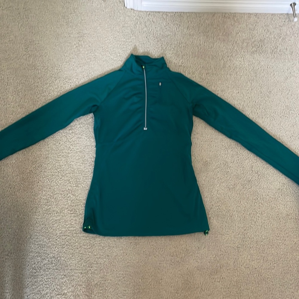 Athleta teal half zip pullover size XS